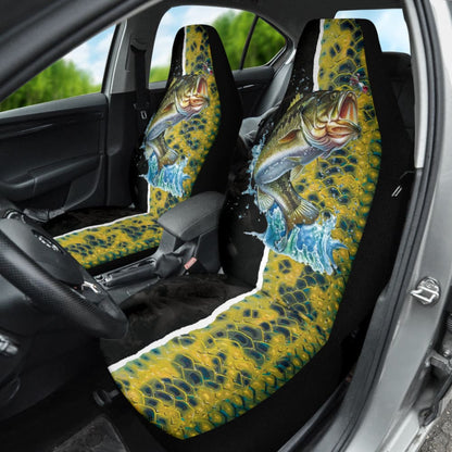 Largemouth Bass Fishing Jumping Car Seat Covers