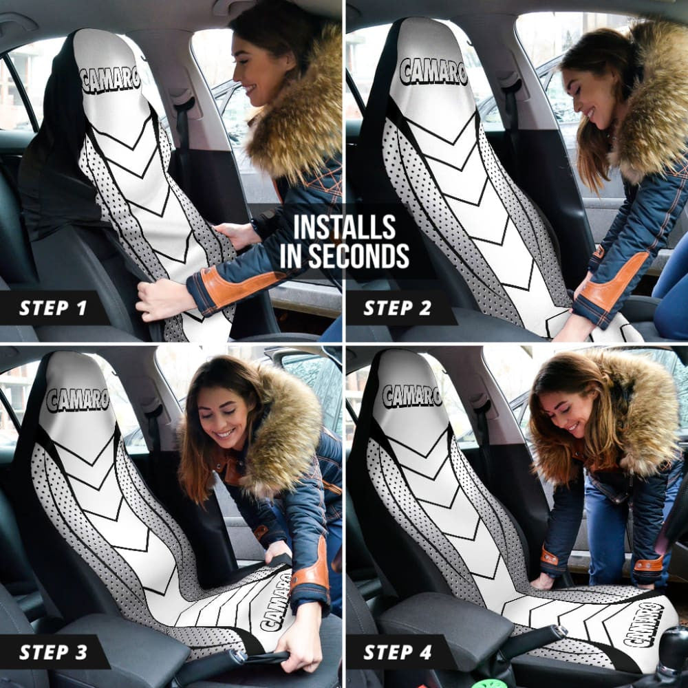 Camaro White Car Seat Covers