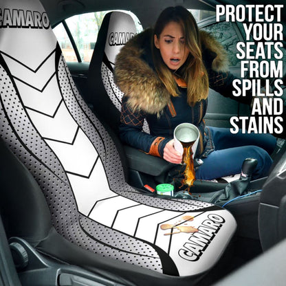 Camaro White Car Seat Covers