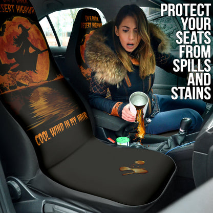 Witch Fly On A Dark Desert Highway Car Seat Covers