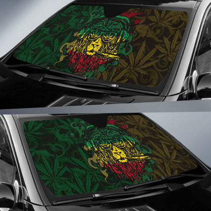 Jamaica and Rasta Lion Car Auto Sun Shades