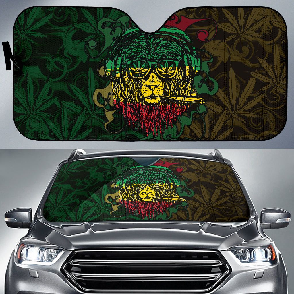 Jamaica and Rasta Lion Car Auto Sun Shades