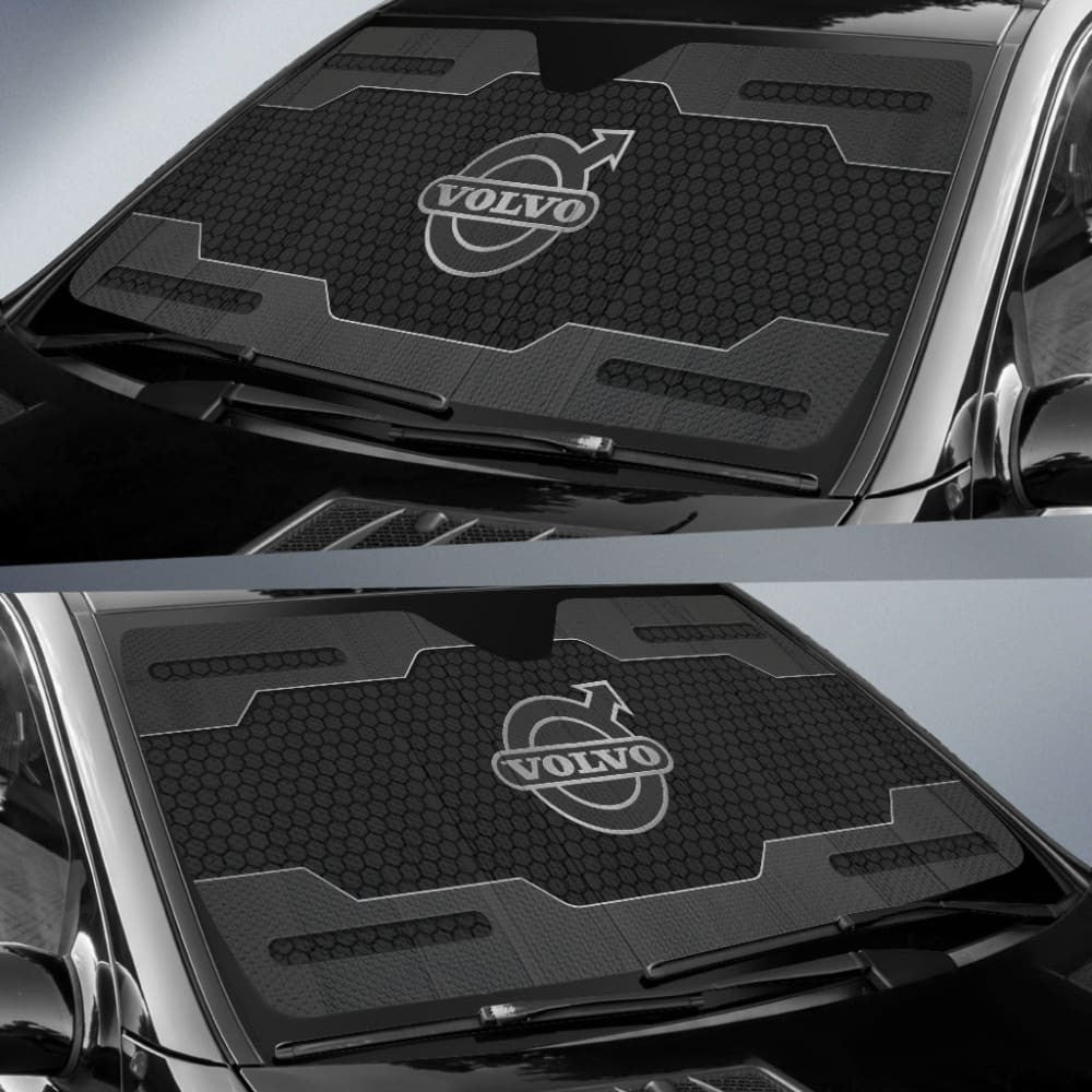 Volvo Black Themed Printed Car Accessories Car Auto Sun Shades
