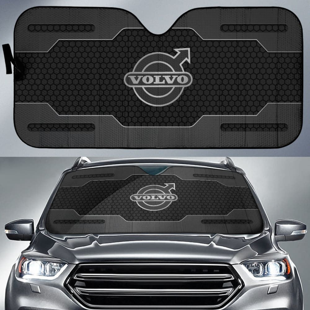 Volvo Black Themed Printed Car Accessories Car Auto Sun Shades