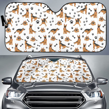 German Shepherd Print Car Auto Sun Shades