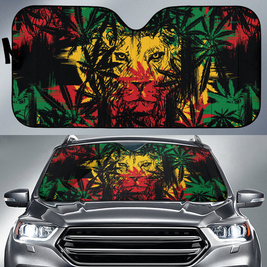 Colorful Jamaican Rasta Lions Car Auto Sun Shades