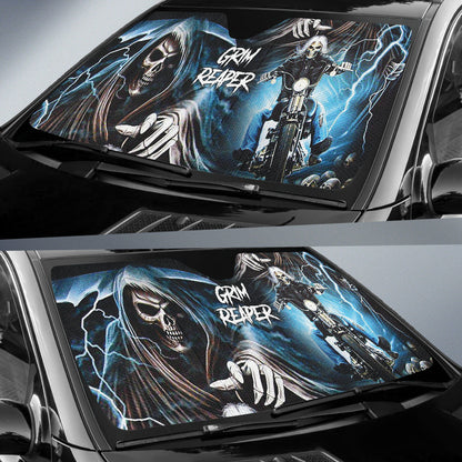 Motocycle Grim Reaper Skull Biker Car Auto Sun Shades