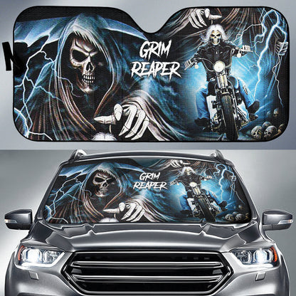 Motocycle Grim Reaper Skull Biker Car Auto Sun Shades