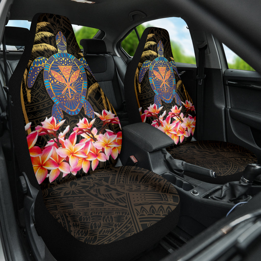 Turtle Kanaka Maoli Plumeria Flower Car Seat Covers