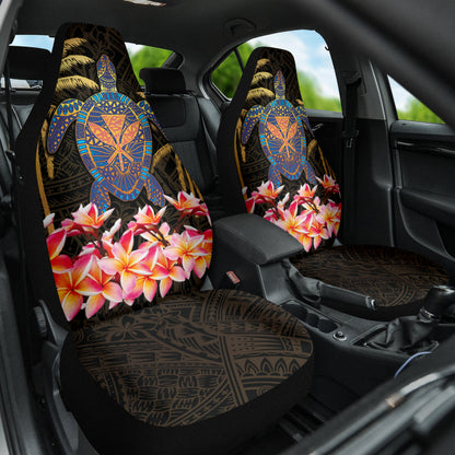 Turtle Kanaka Maoli Plumeria Flower Car Seat Covers