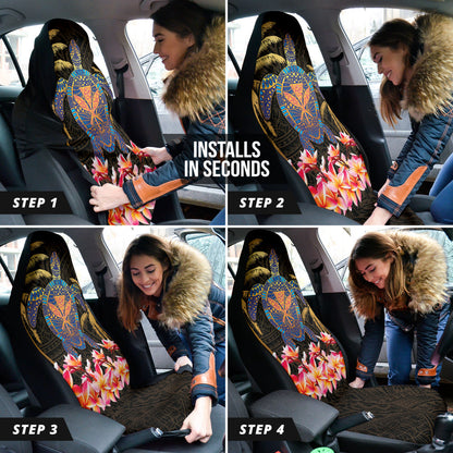 Turtle Kanaka Maoli Plumeria Flower Car Seat Covers