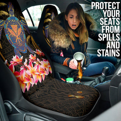 Turtle Kanaka Maoli Plumeria Flower Car Seat Covers