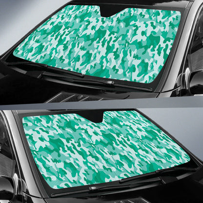 Cool Mint Green Camo Car Auto Sun Shades