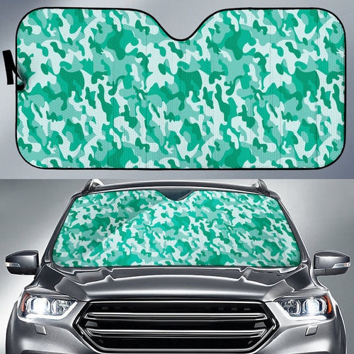 Cool Mint Green Camo Car Auto Sun Shades