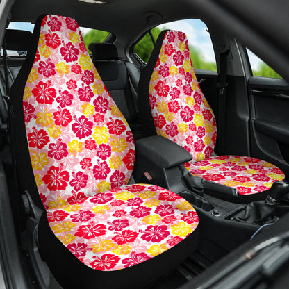 Red Yellow Hibiscus Hawaiian Flower Pattern Car Seat Covers