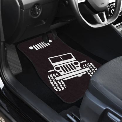 Jeep Offroad Wobble White Black Car Floor Mats Custom