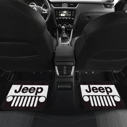 Jeep Offroad Wobble White Black Car Floor Mats Custom