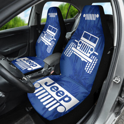 Jeep Offroad Blue White Beach Palms Style Car Seat Covers