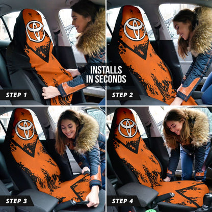 Orange And Black Toyota Amazing Style Car Seat Covers Custom