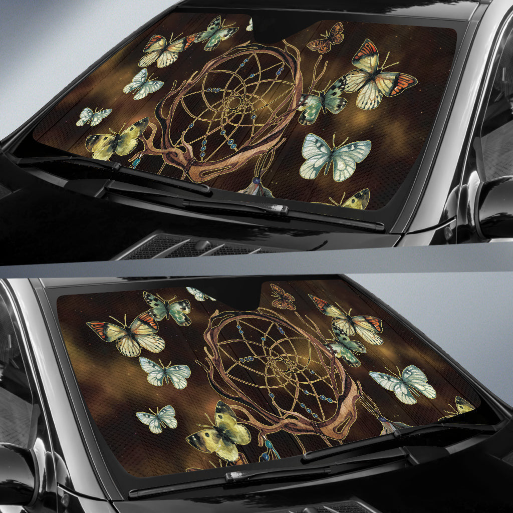 Print Dreamcatcher Butterfly Boho Universal Car Auto Sun Shades