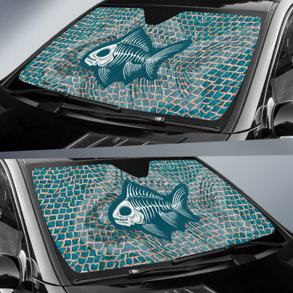 Fish Bone Art Fishing Car Auto Sun Shades