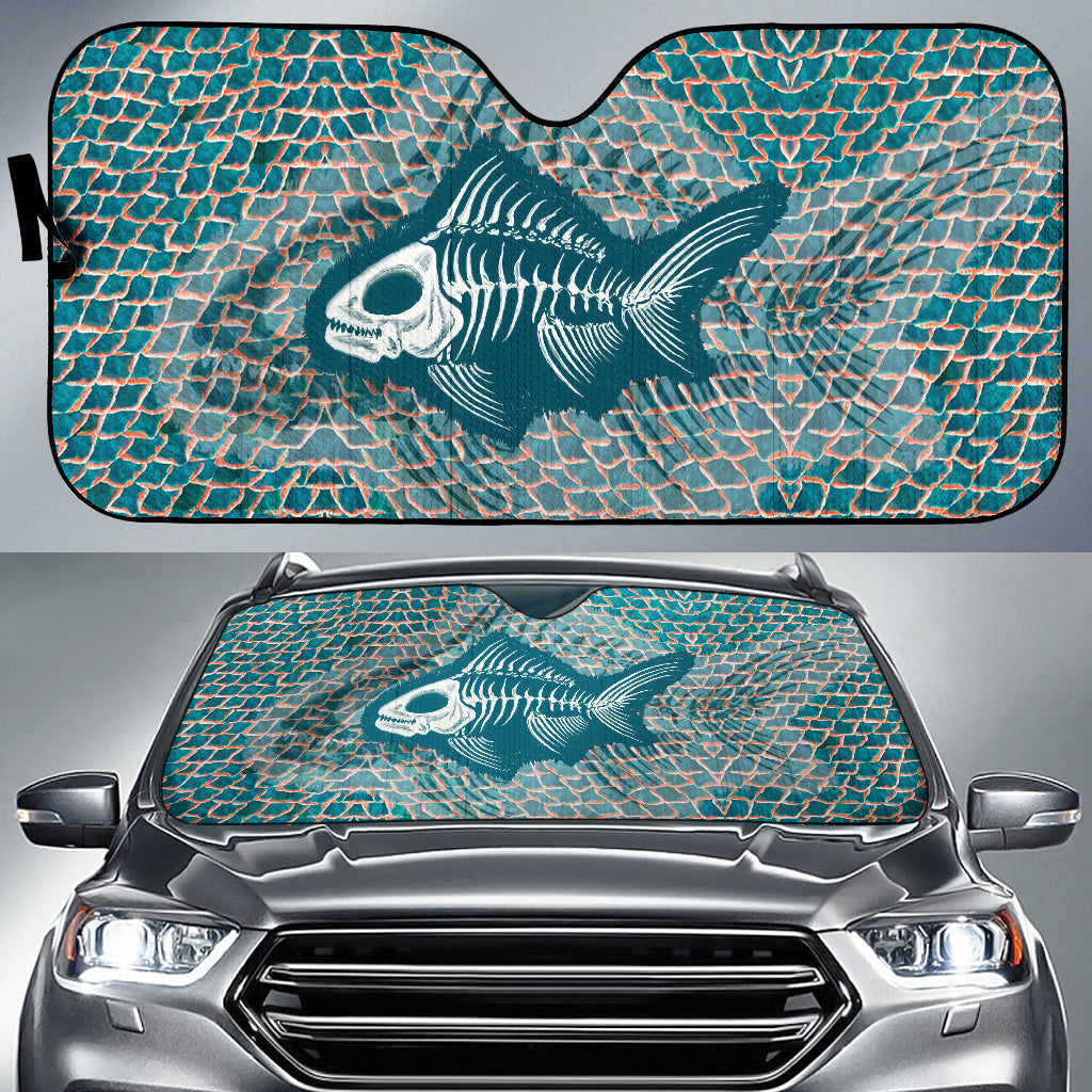 Fish Bone Art Fishing Car Auto Sun Shades