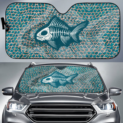 Fish Bone Art Fishing Car Auto Sun Shades