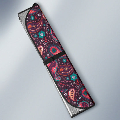 Pink Paisley Pattern Car Auto Sun Shades