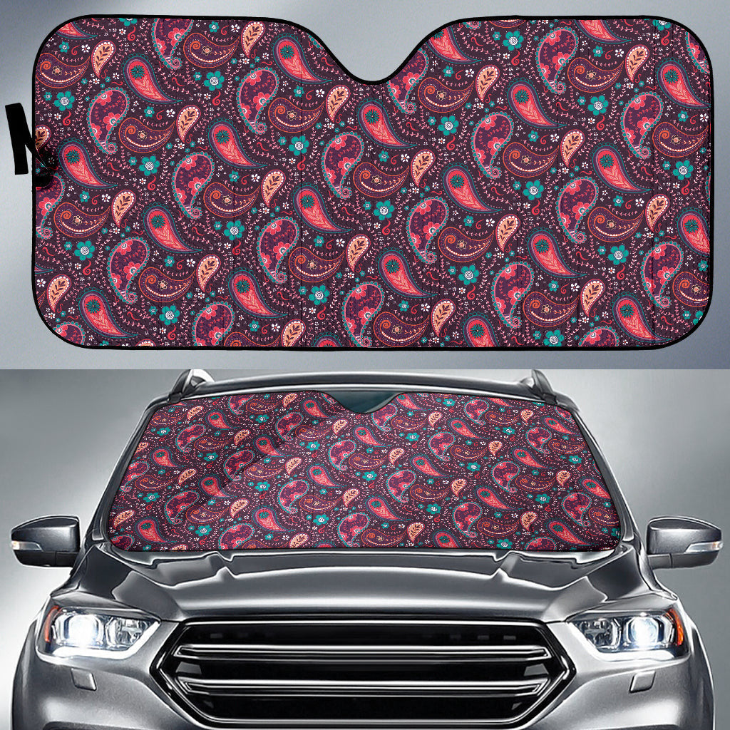 Pink Paisley Pattern Car Auto Sun Shades