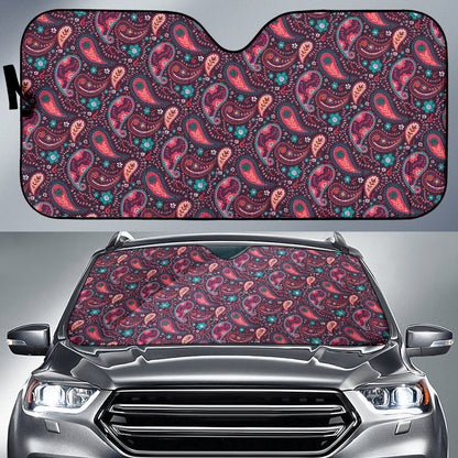 Pink Paisley Pattern Car Auto Sun Shades