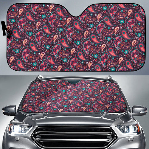 Pink Paisley Pattern Car Auto Sun Shades