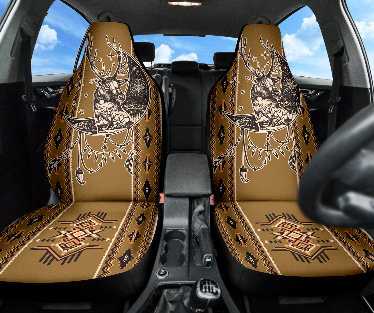 Deer Boho Seamless Car Seat Covers
