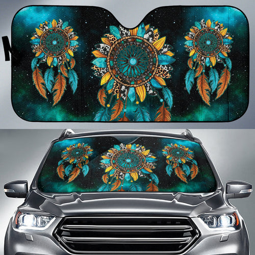 Print Dreamcatcher Sunflower Boho Universal Car Auto Sun Shades