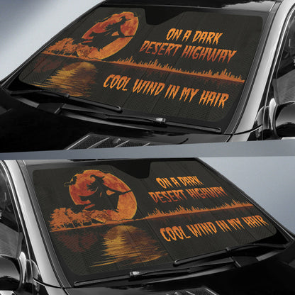 Witch Fly On A Dark Desert Highway Car Auto Sun Shades