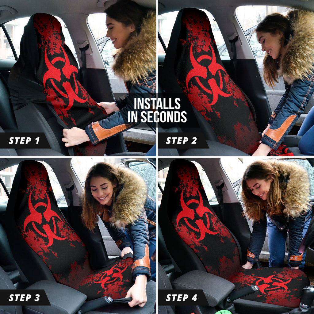 Biohazard Red Grunge Car Seat Covers