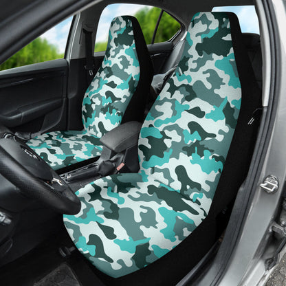 Turquoise Camouflage Car Seat Covers
