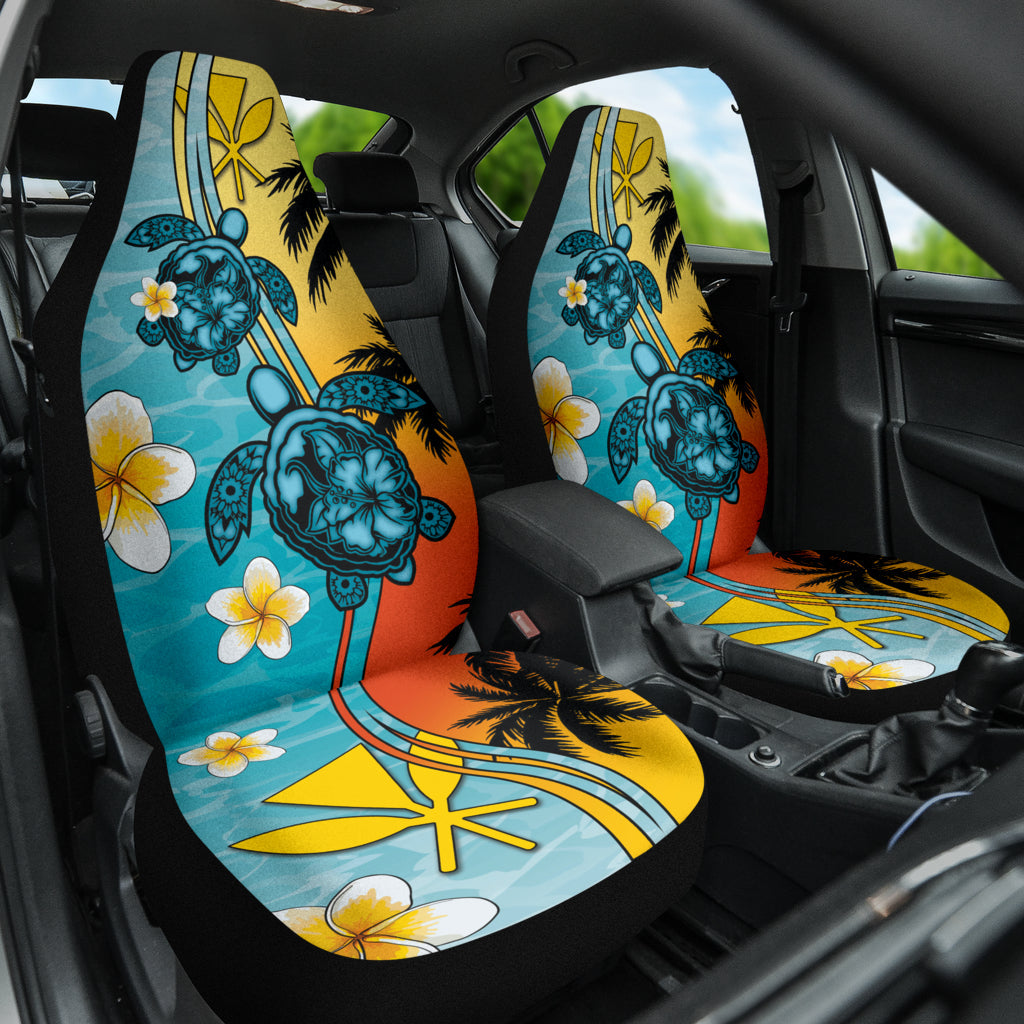 Turtle Plumeria Flower Kanaka Maoli Car Seat Covers
