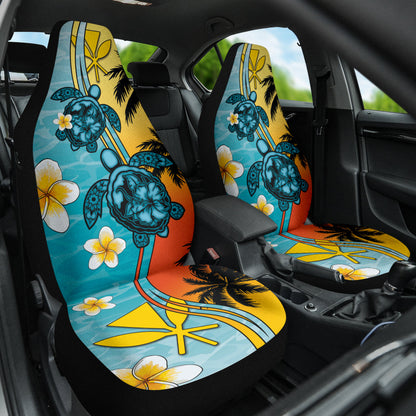Turtle Plumeria Flower Kanaka Maoli Car Seat Covers