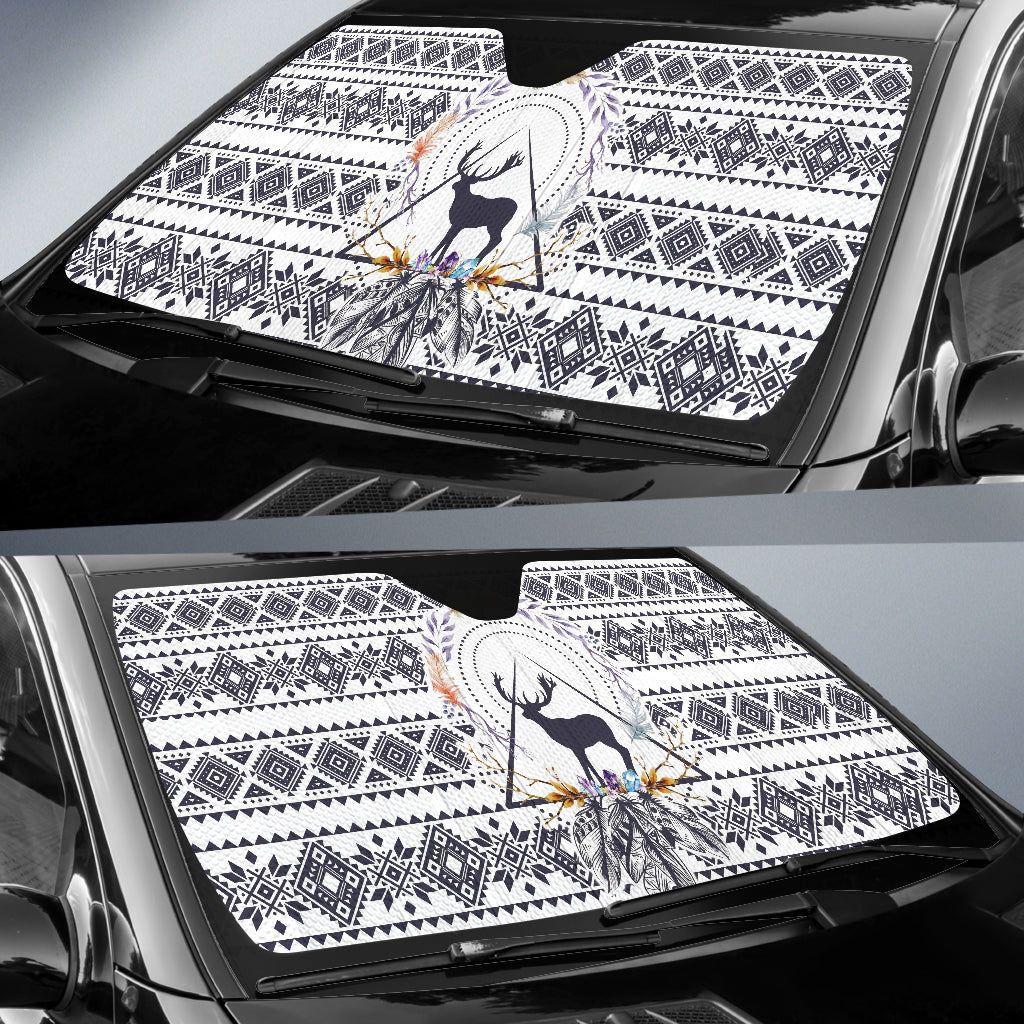 Deer Boho Pattern Car Auto Sun Shades
