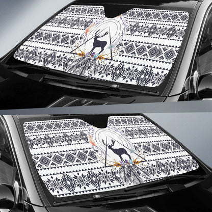 Deer Boho Pattern Car Auto Sun Shades