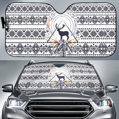 Deer Boho Pattern Car Auto Sun Shades