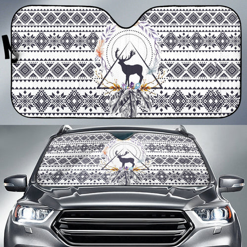Deer Boho Pattern Car Auto Sun Shades