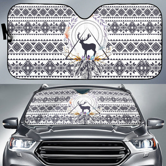 Deer Boho Pattern Car Auto Sun Shades