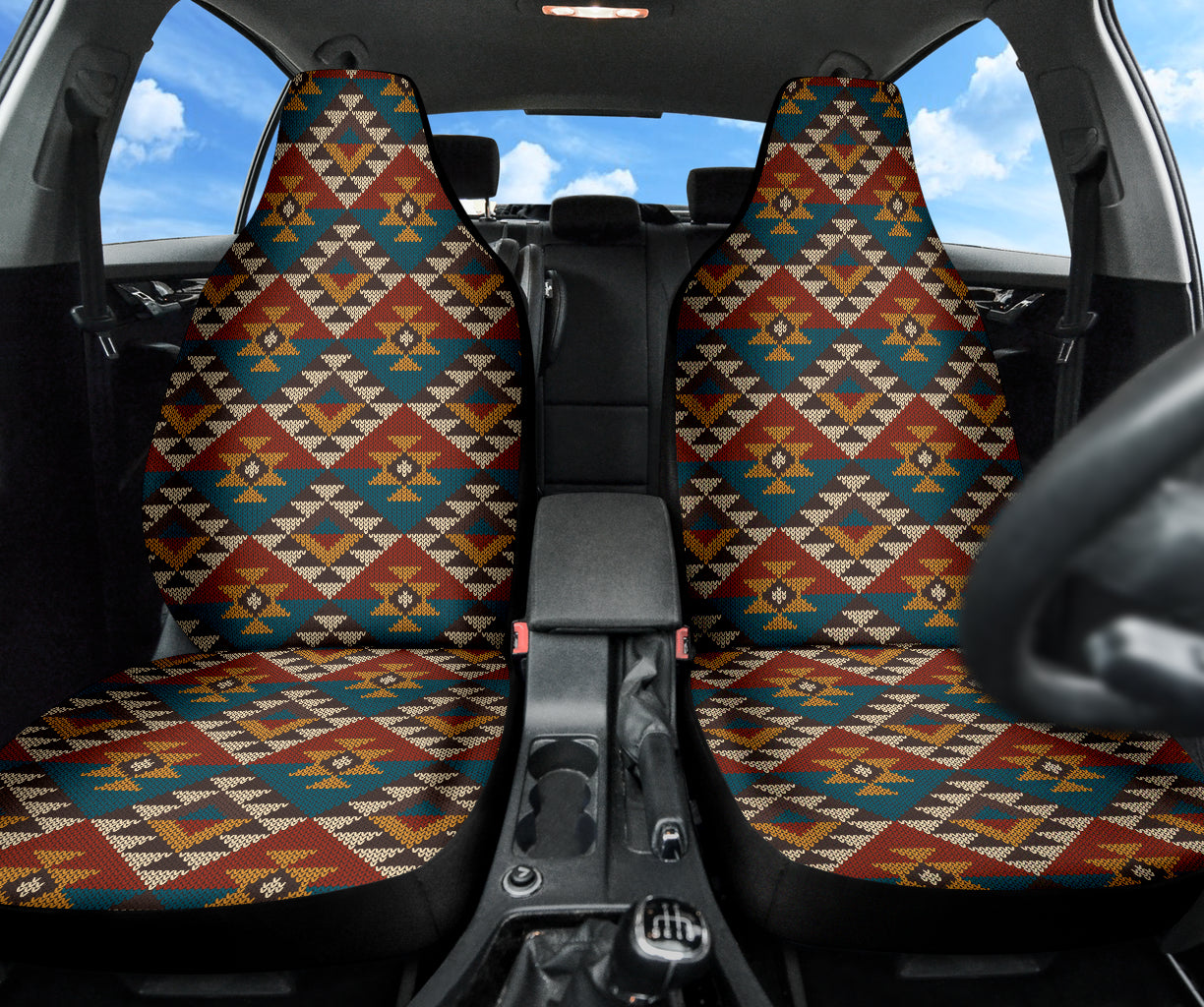 Colorful Boho Chic Bohemian Aztec Pattern Car Seat Covers