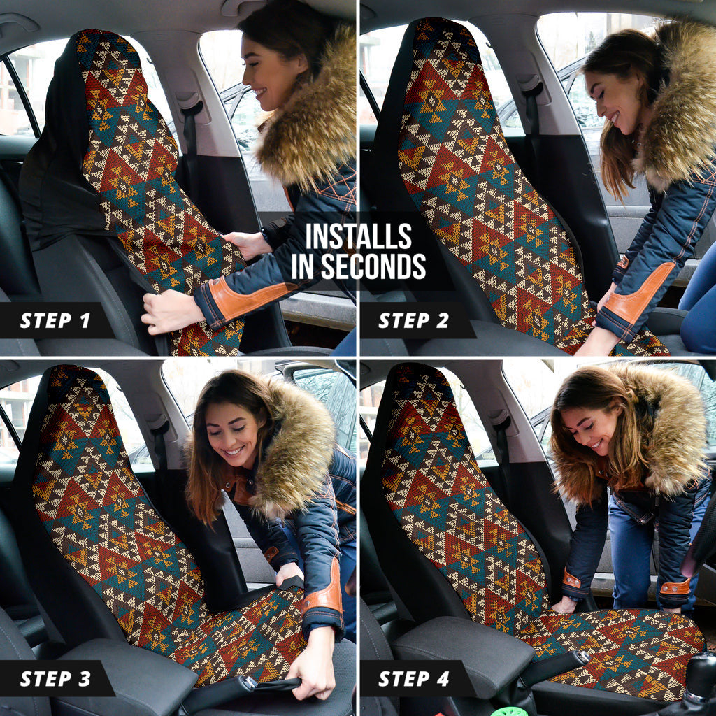 Colorful Boho Chic Bohemian Aztec Pattern Car Seat Covers