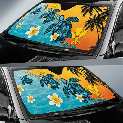 Turtle Plumeria Flower Kanaka Maoli Car Auto Sun Shades