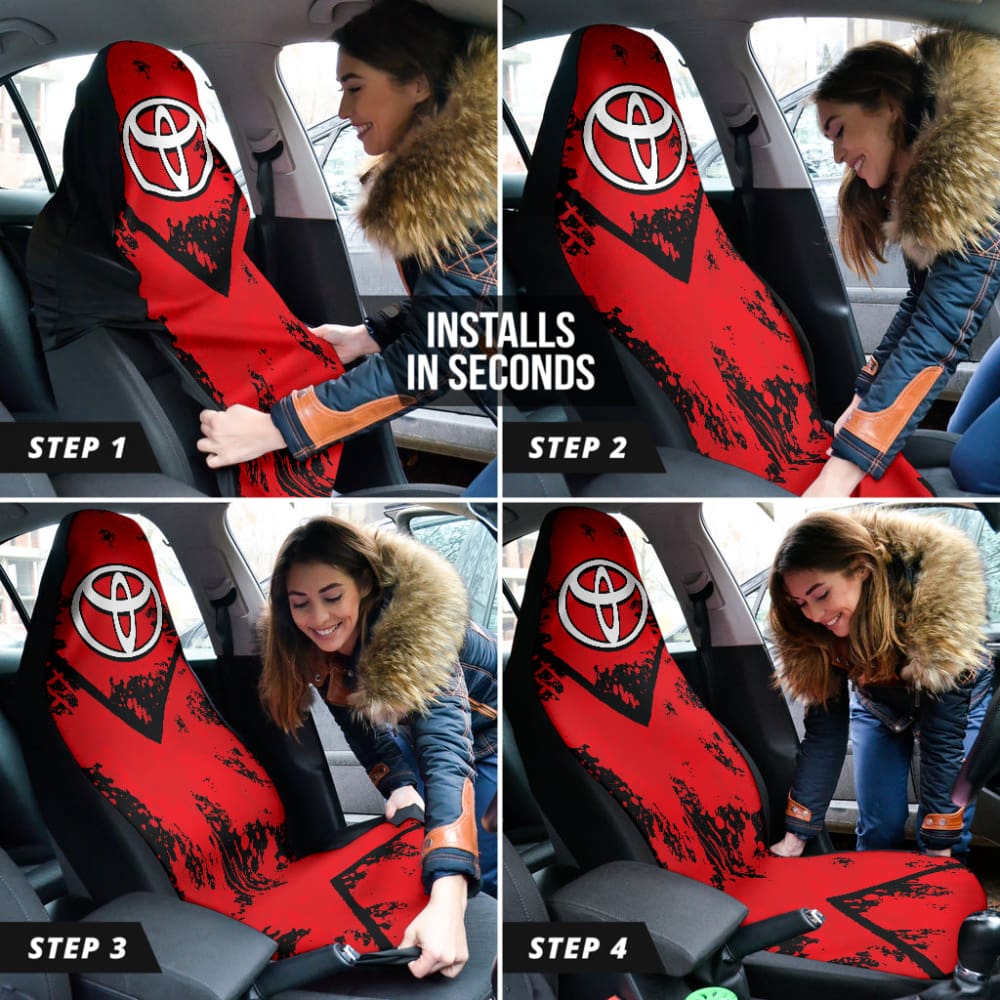 Red And Black Toyota Amazing Style Car Seat Covers Custom