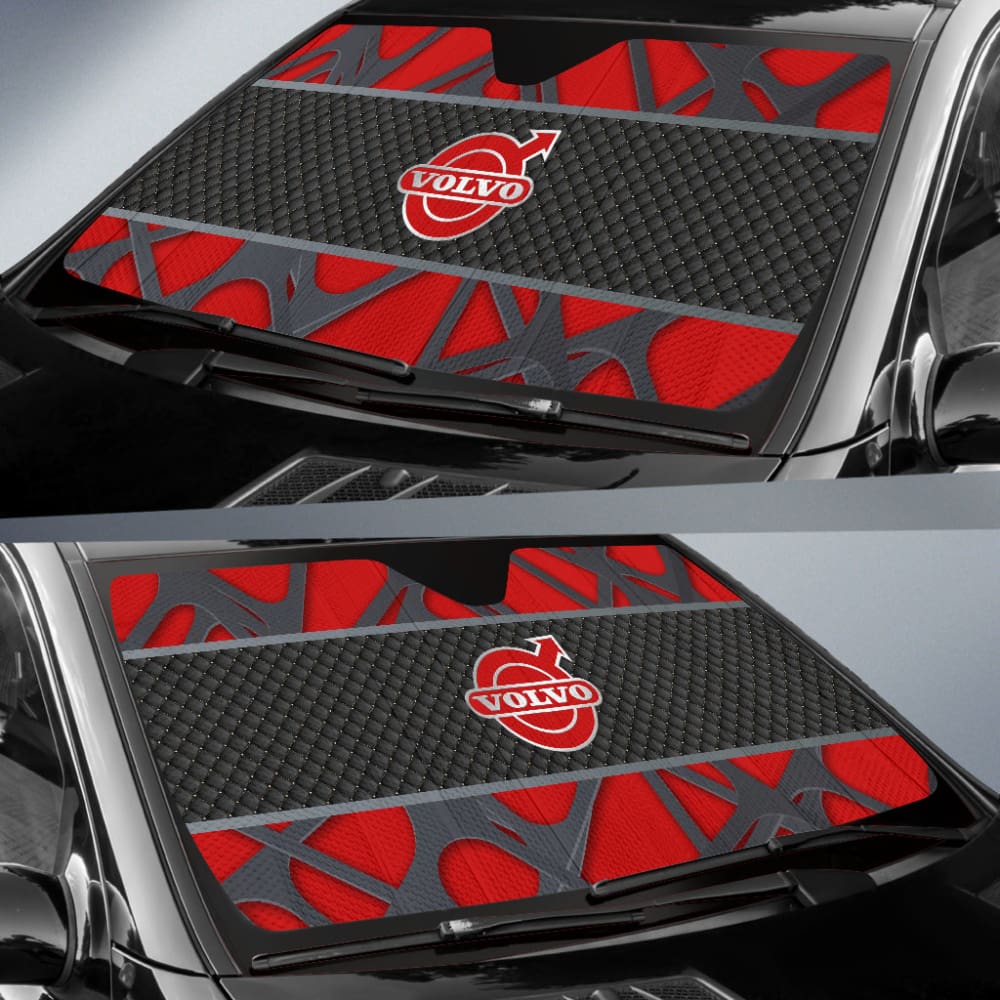 Amazing Volvo Black And Red Themed Printed Car Auto Sun Shades