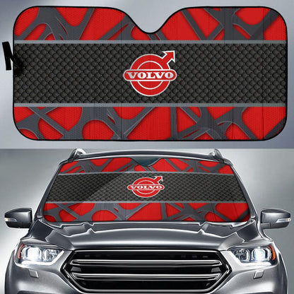 Amazing Volvo Black And Red Themed Printed Car Auto Sun Shades