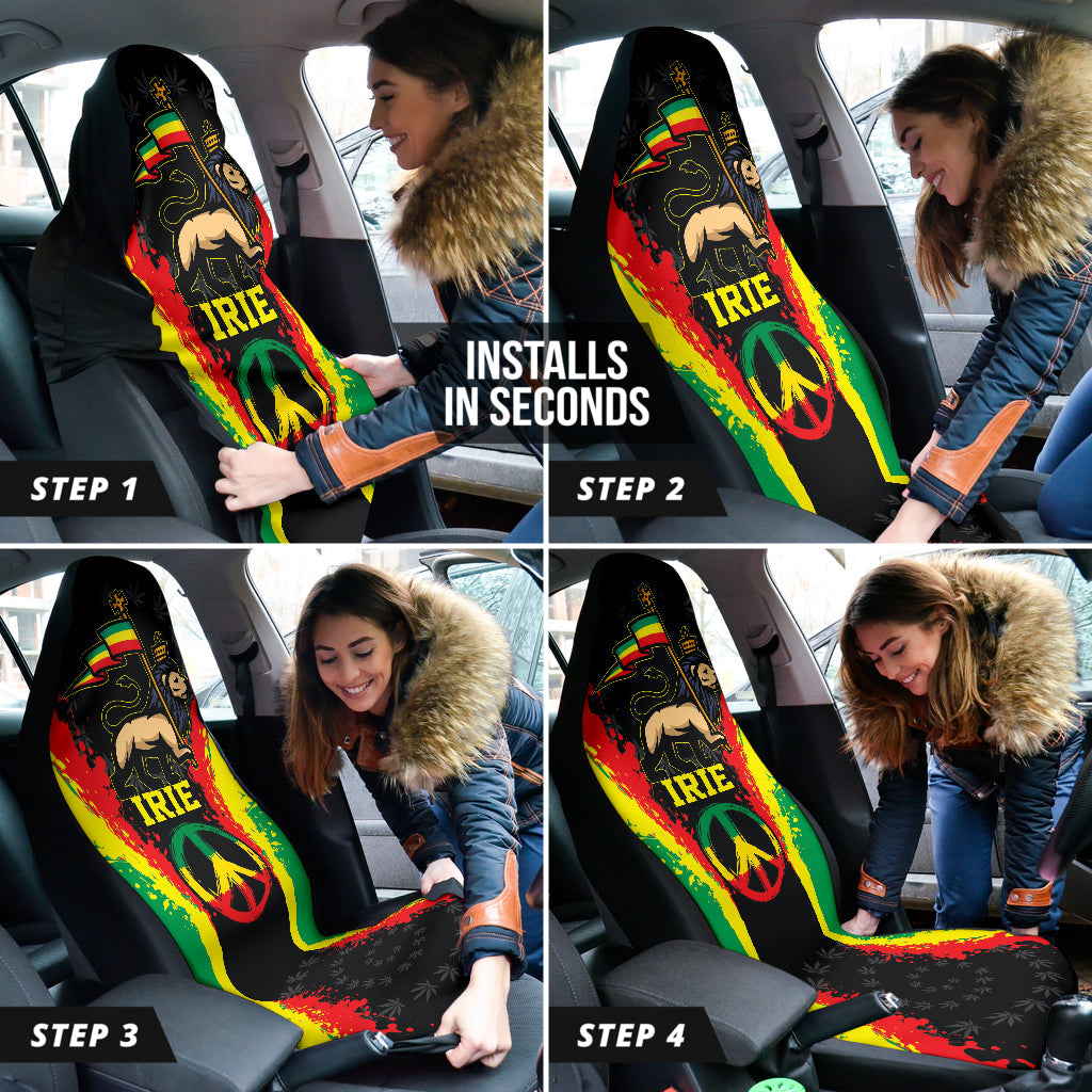 Lion Irie Rastafari Car Seat Covers Jah Bless
